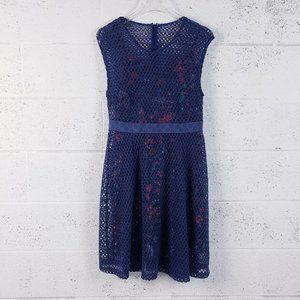 Plenty Tracy Reese Womens Allison Blue Lace Sleeveless A-Line Dress Size 10